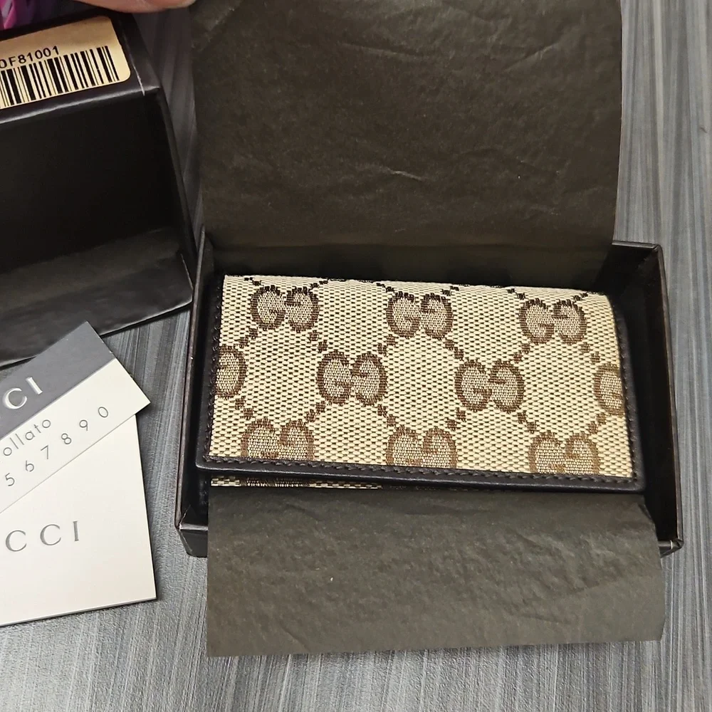 NIB Vintage Gucci Original GG Key Wallet In Beige - Picture 15 of 16